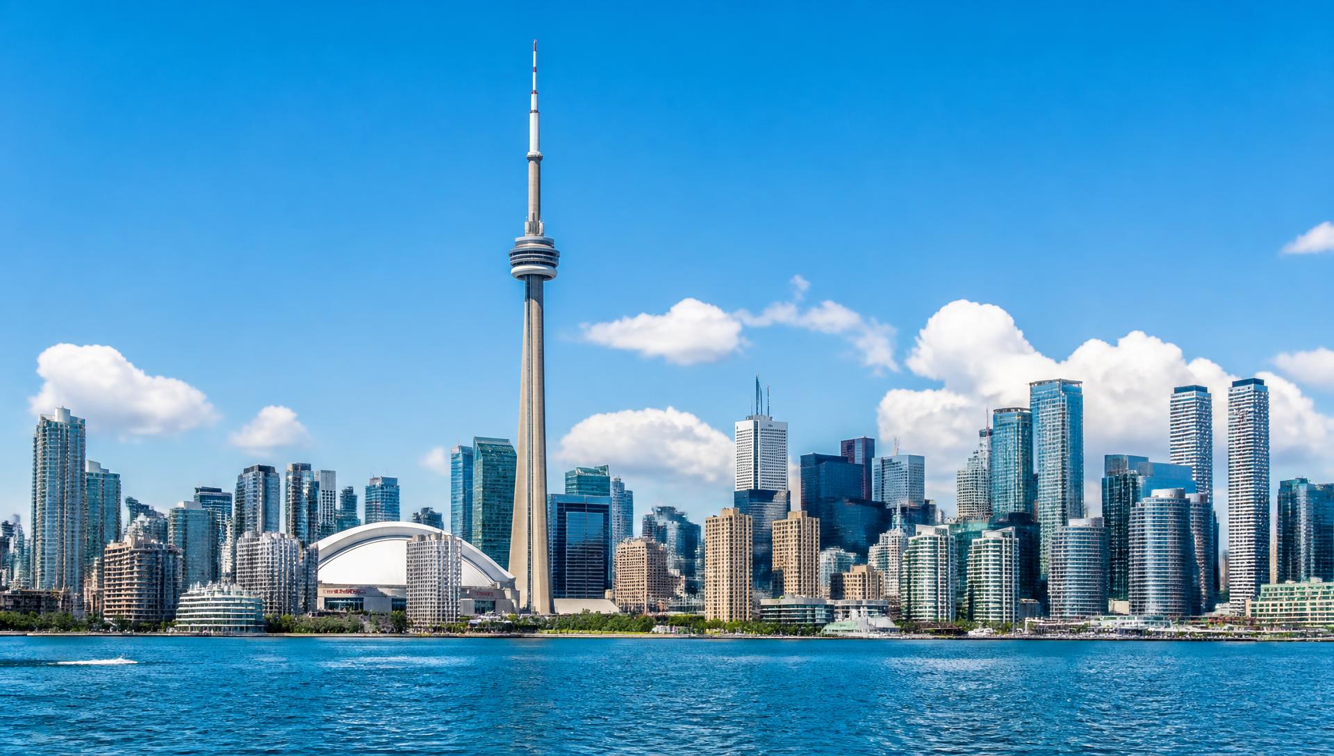 Toronto skyline and lakefront in daylight